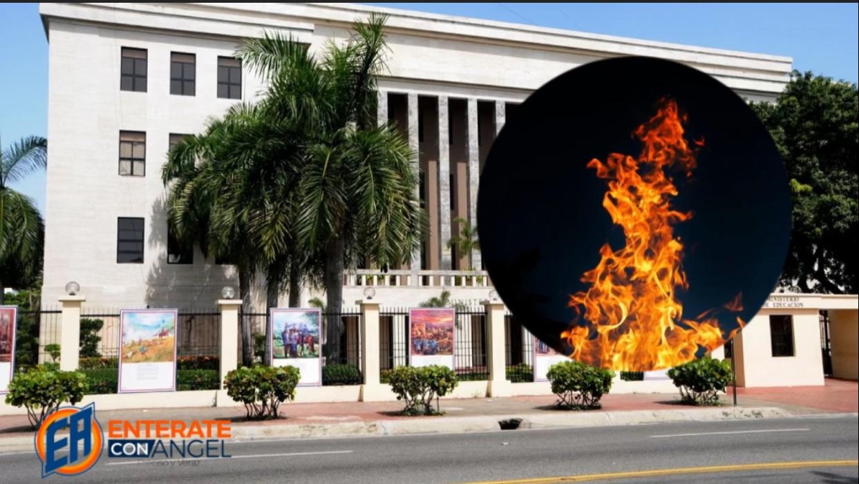 Reportan incendio en el Ministerio de Educación
