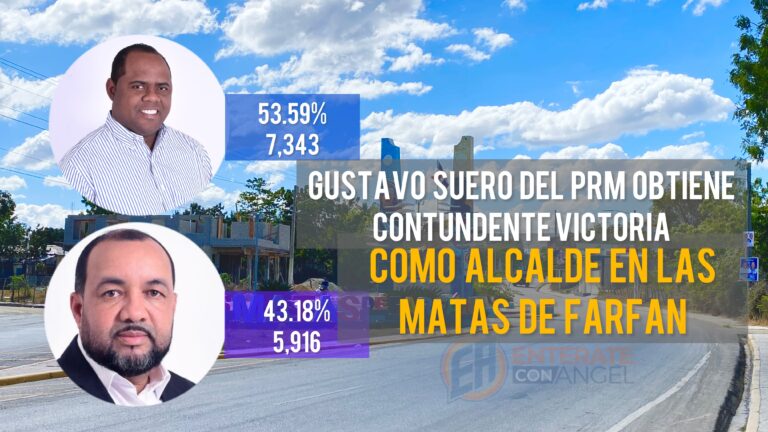 Gustavo Suero del PRM obtiene contundente victoria municipal en las Matas de Farfán, San Juan